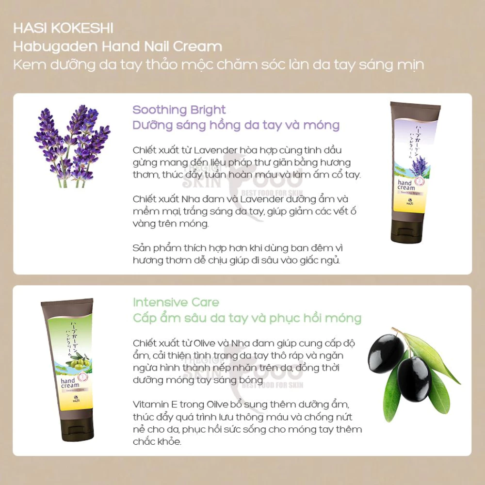 Kem dưỡng tay Hasi thảo mộc dưỡng sáng da tay & móng 80g