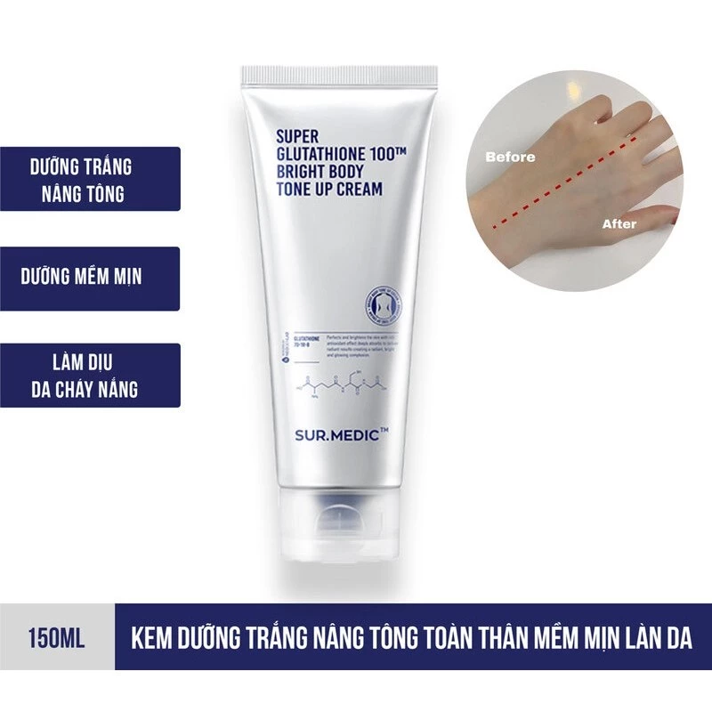 Kem dưỡng thể Sur.Medic+ sáng da & nâng tông 150ml