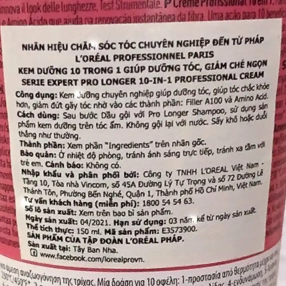 Kem dưỡng tóc L'Oréal Professionnel làm dài tóc 150ml