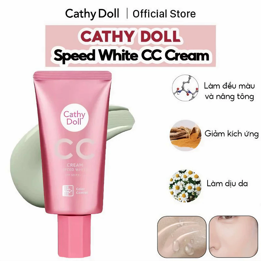 Kem nền CC Cathy Doll màu sáng 01 Light Beige 50g