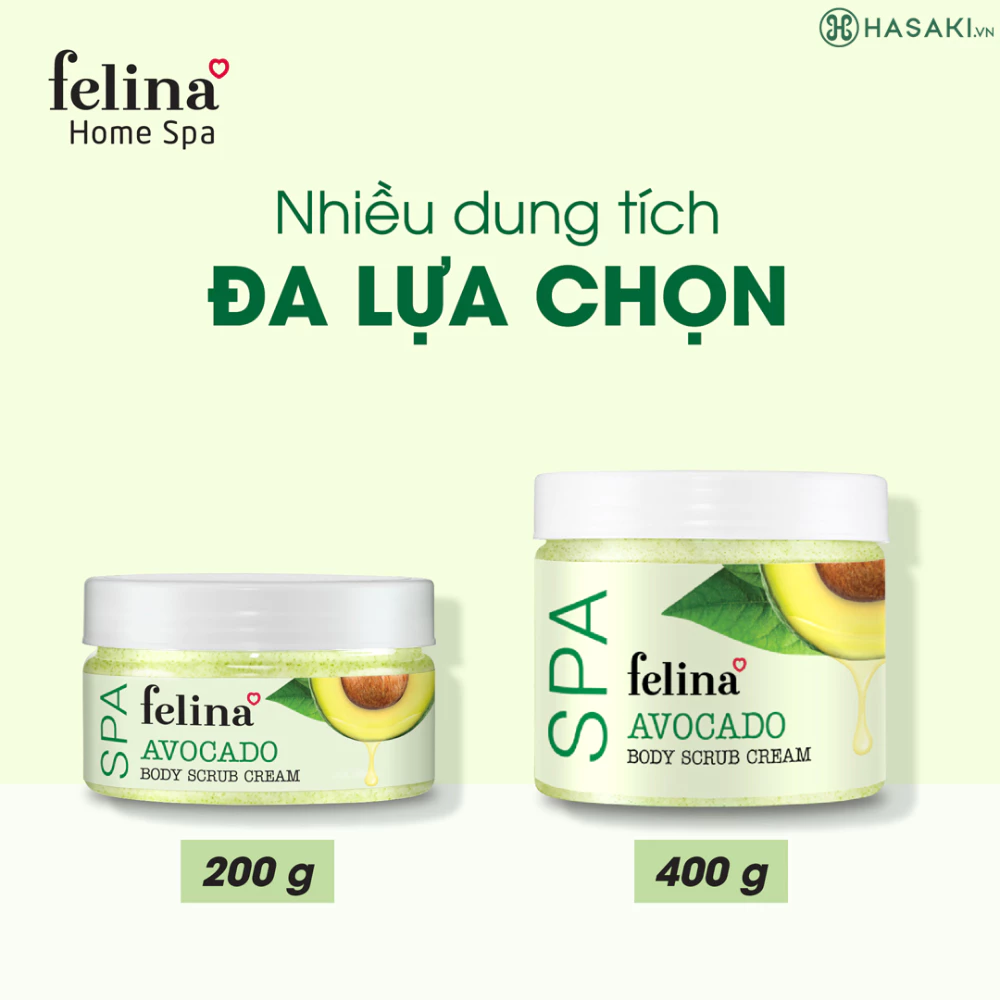 Kem tắm tẩy tế bào chết Felina chiết xuất bơ 200g /400g