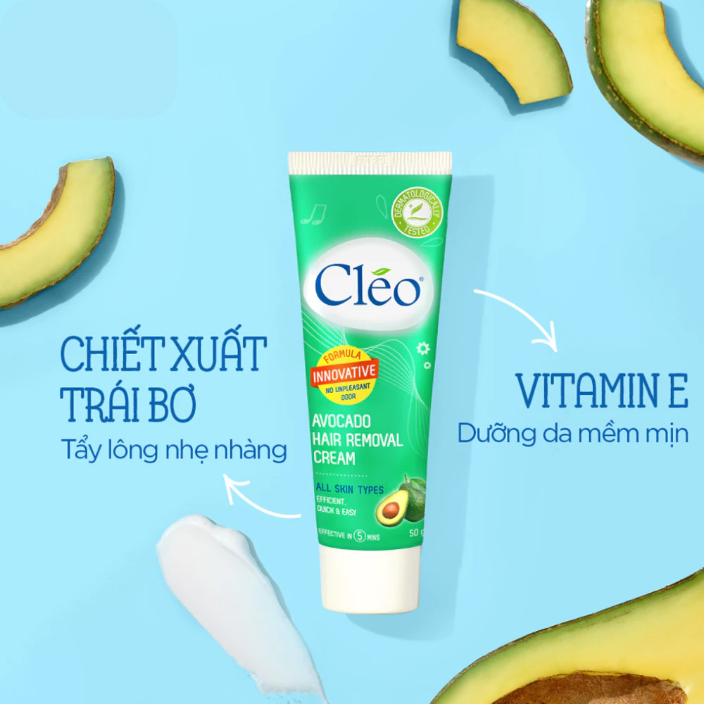 Kem tẩy lông Cleo chiết xuất bơ công thức đột phá 50g
