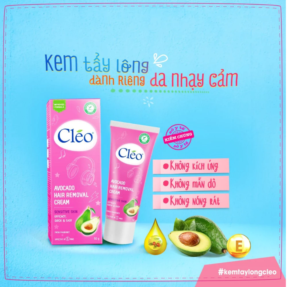 Kem tẩy lông Cléo dành cho da nhạy cảm 25g/50g
