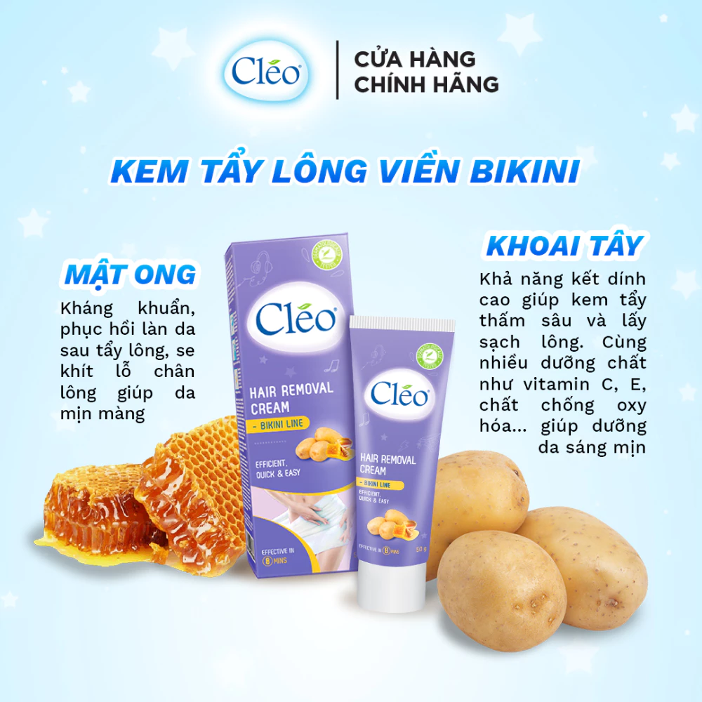 Kem tẩy lông viền bikini Cléo từ khoai tây & mật ong 50g