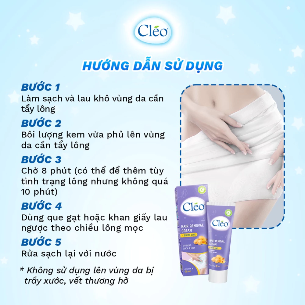 Kem tẩy lông viền bikini Cléo từ khoai tây & mật ong 50g