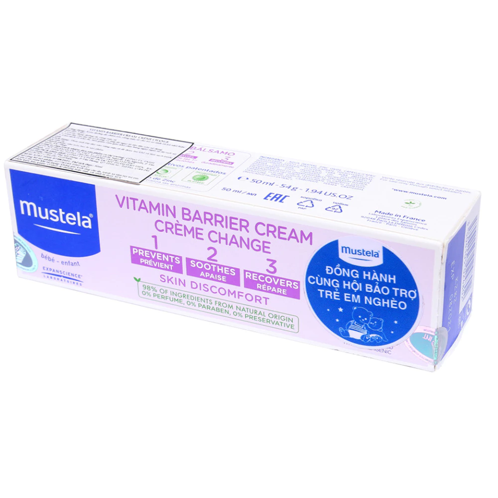 Kem trị hăm Mustela 50ml dành cho bé từ 0 tháng tuổi