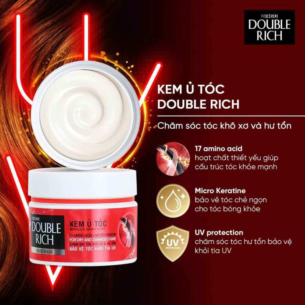 Kem ủ tóc Double Rich chăm sóc tóc khô xơ & hư tổn 150g