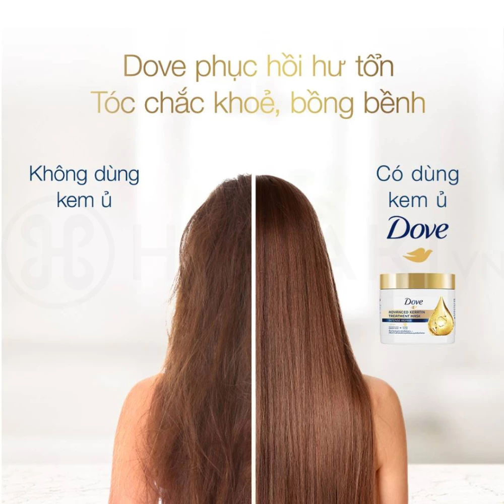 Kem ủ tóc Dove Keratin phục hồi hư tổn cao cấp 180ml