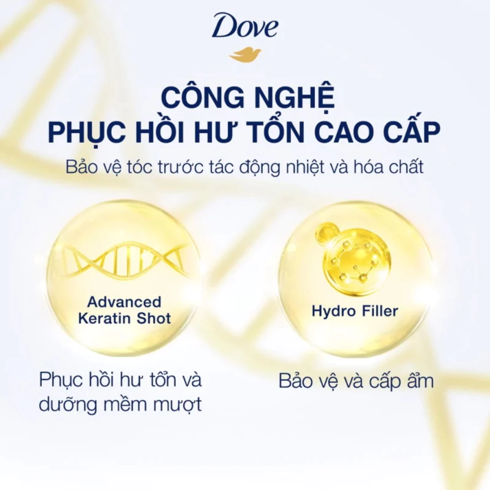 Kem ủ tóc Dove Keratin phục hồi hư tổn cao cấp 180ml