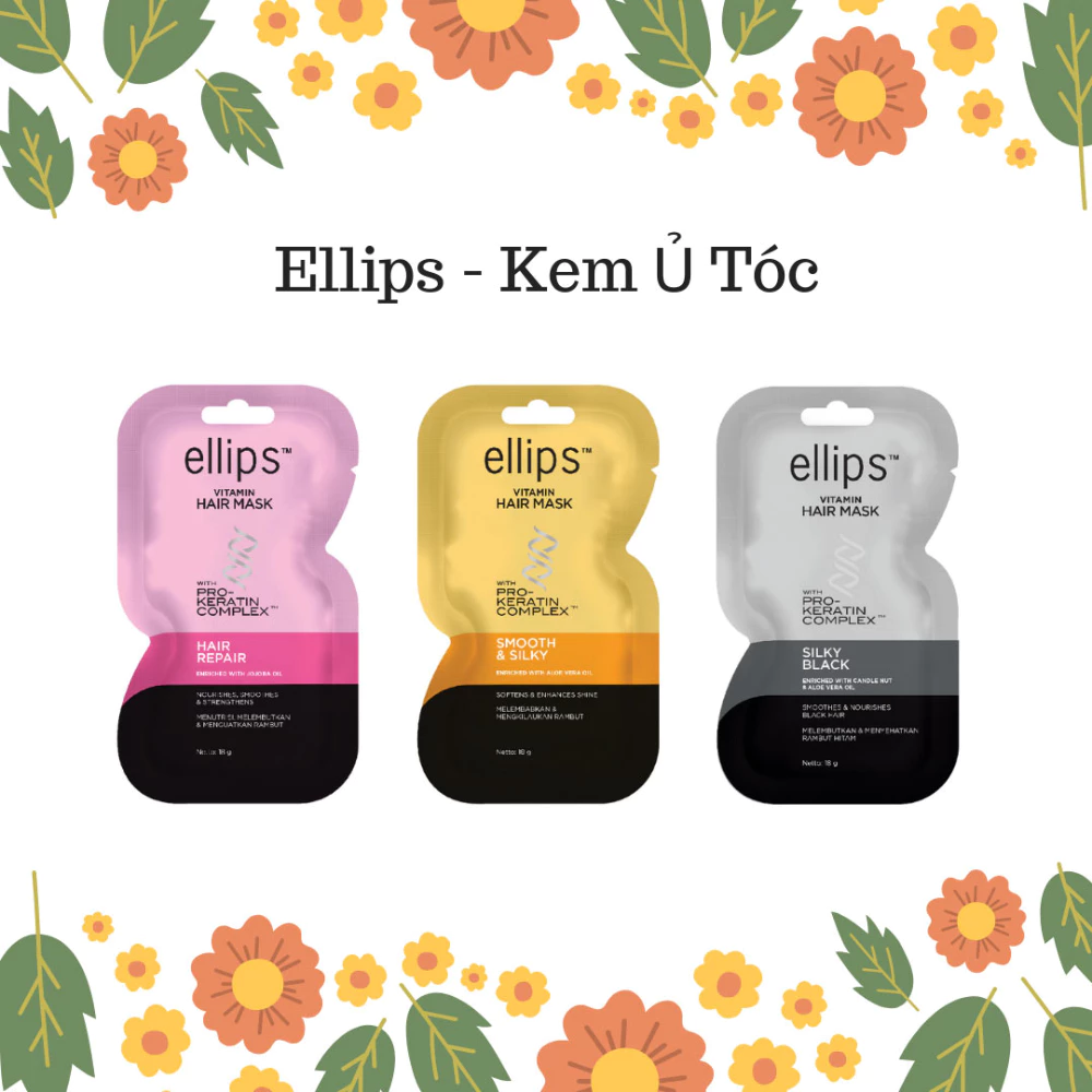 Kem ủ tóc Ellips Keratin 18g