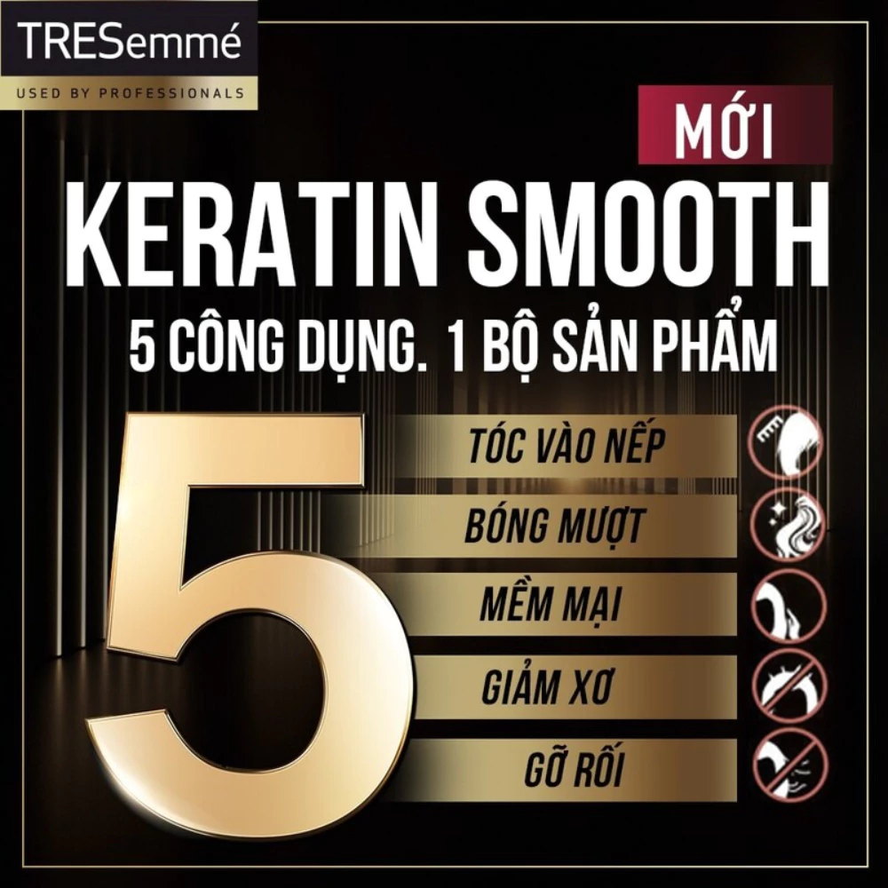 Kem ủ tóc TRESemmé Keratin Smooth vào nếp suôn mượt 180ml