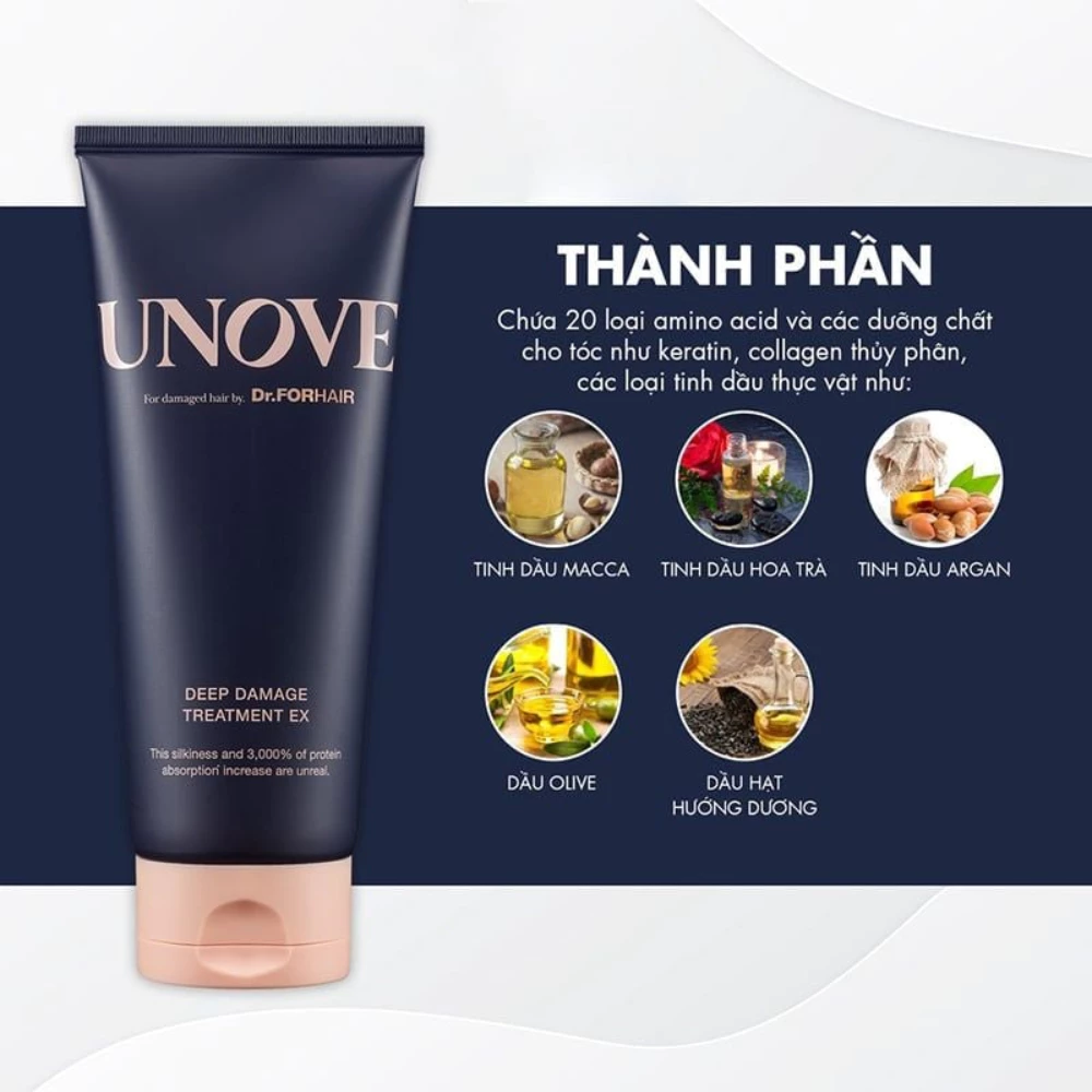 Kem ủ tóc Unove phục hồi và dưỡng siêu mềm mượt 207ml
