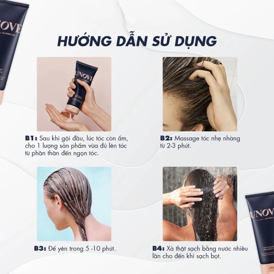 Kem ủ tóc Unove phục hồi và dưỡng siêu mềm mượt 207ml
