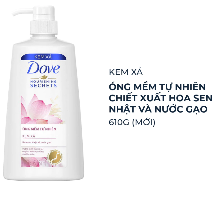 Kem xả Dove óng mềm tự nhiên 610g