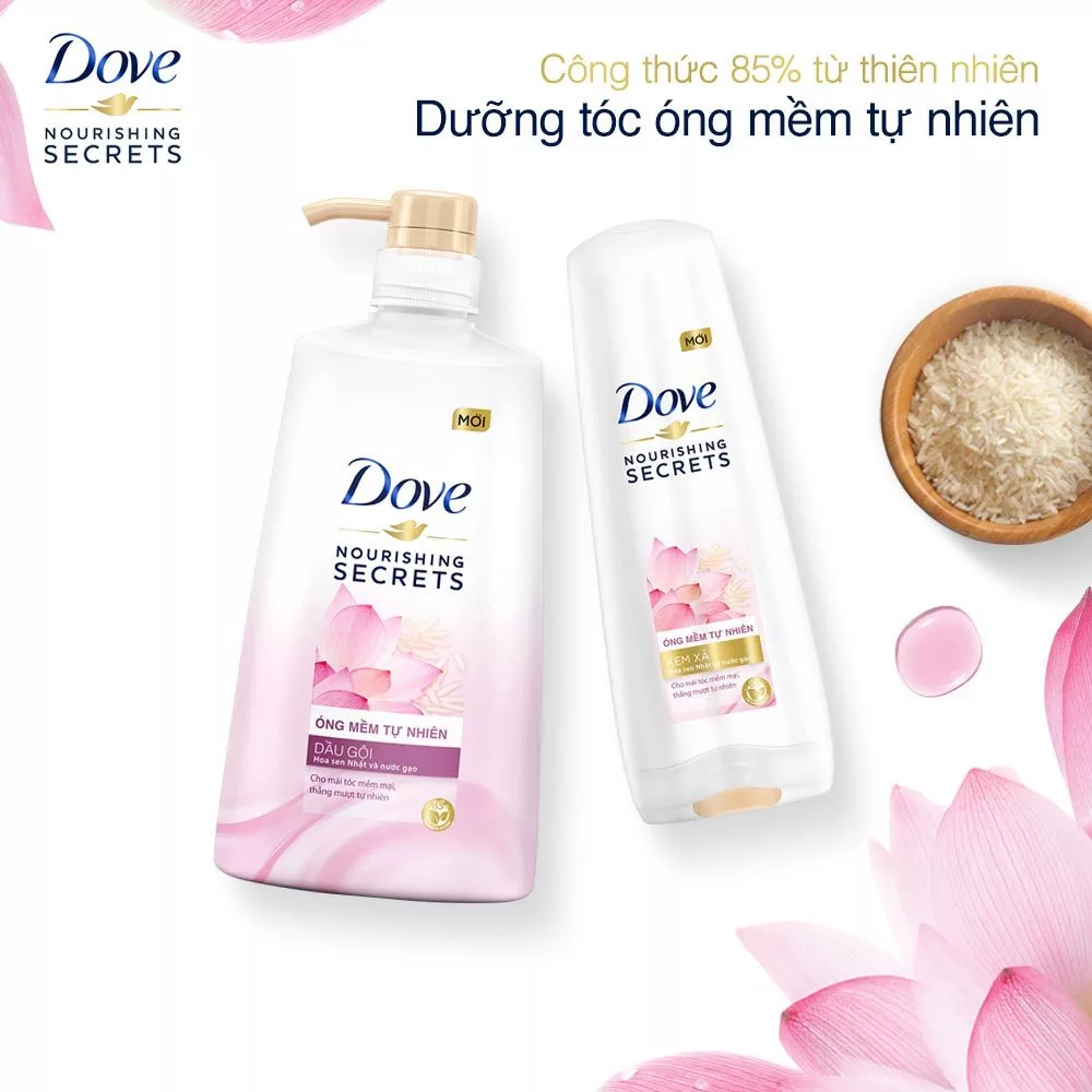 Kem xả Dove óng mềm tự nhiên 610g