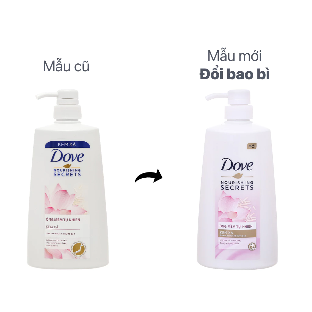Kem xả Dove óng mềm tự nhiên 610g