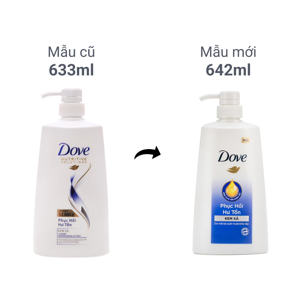 Kem xả Dove phục hồi hư tổn cho tóc chắc khỏe 610g