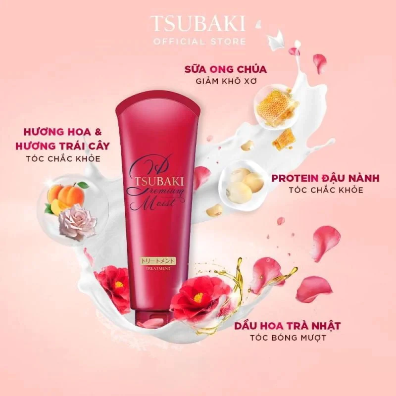 Kem xả Tsubaki dưỡng tóc bóng mượt 180g