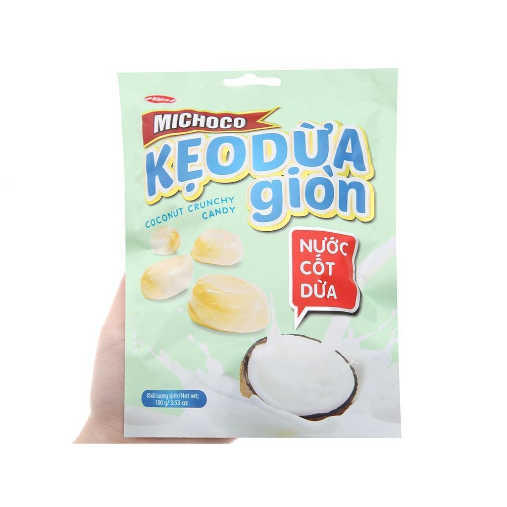 Kẹo dừa giòn nước cốt dừa Bibica Michoco gói 100g