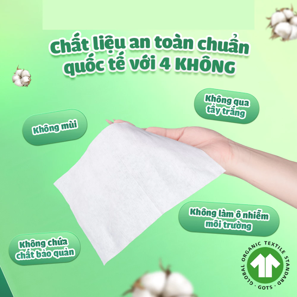 Khăn lau mặt khô Hotosu cao cấp 80 miếng - size 15x20cm/20x20cm
