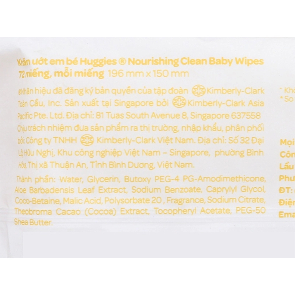 Khăn ướt Huggies Nourishing Clean không mùi gói 72 miếng