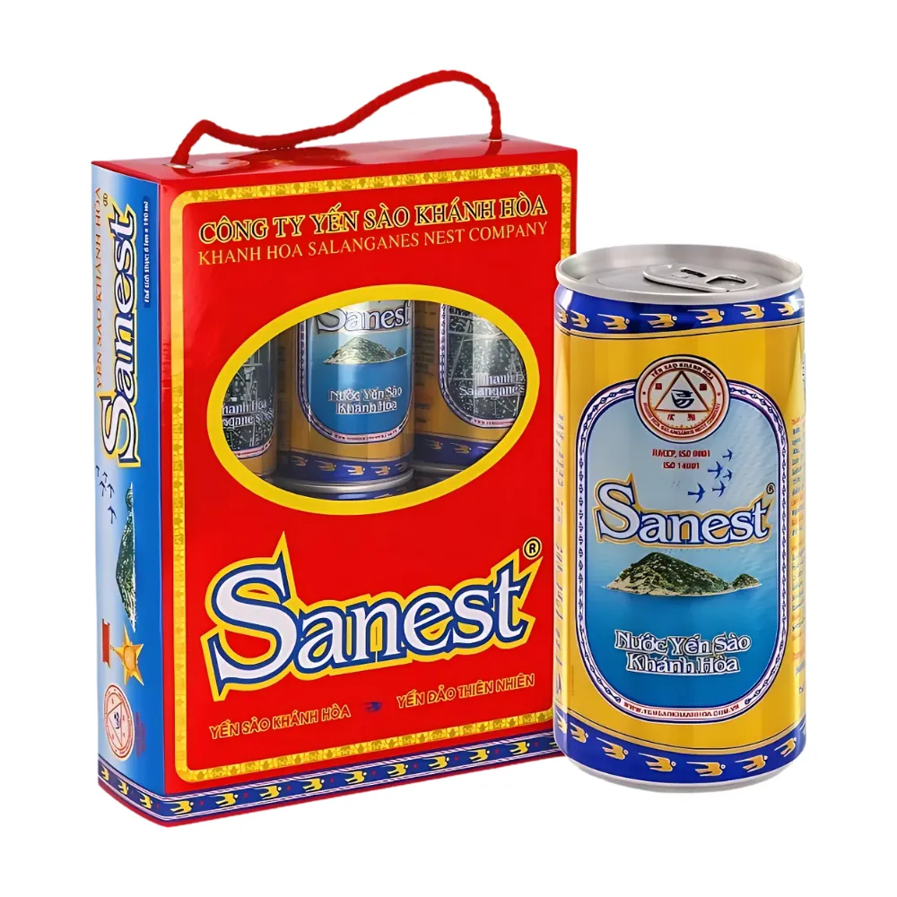 Khay 30 lon nước yến sào Khánh Hoà Sanest có đường 190ml