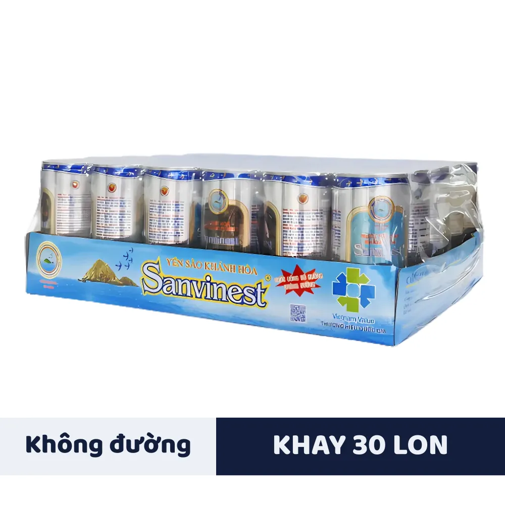 Khay 30 lon nước yến sào Khánh Hoà Sanest không đường 190ml