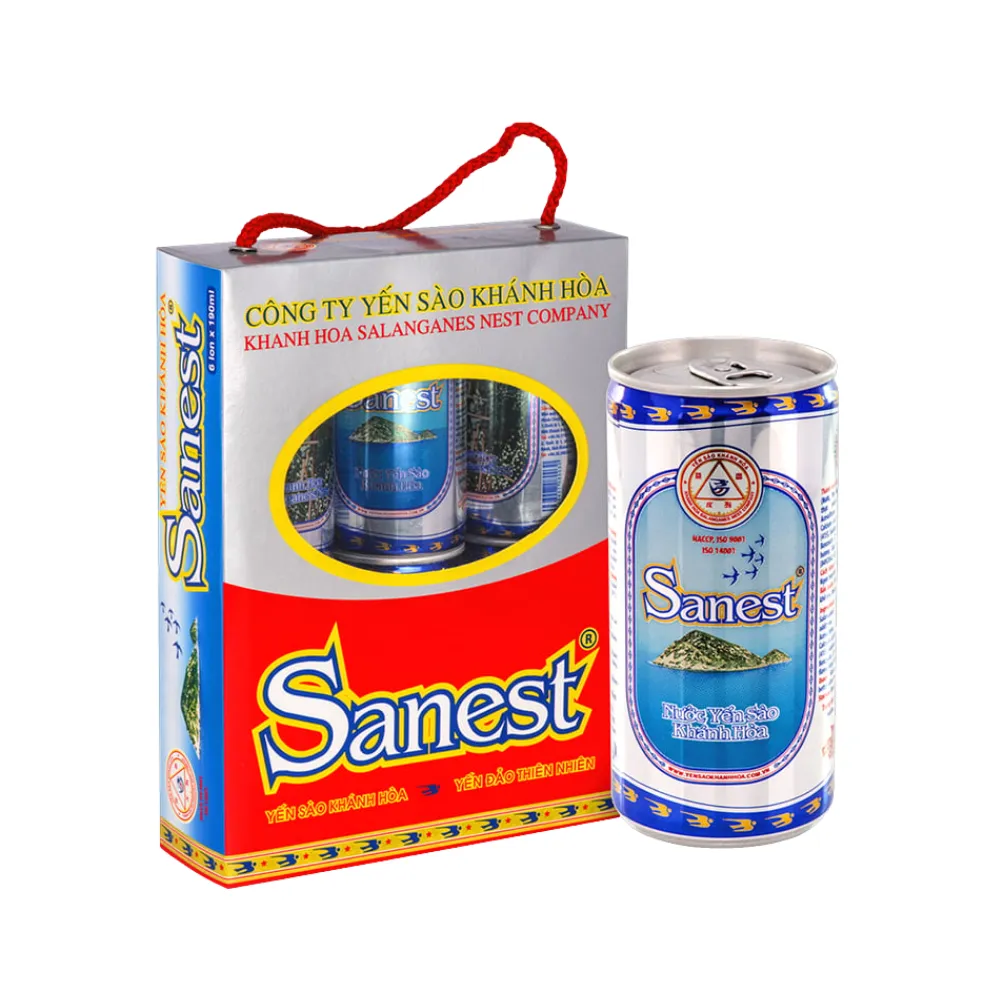 Khay 30 lon nước yến sào Khánh Hoà Sanest không đường 190ml
