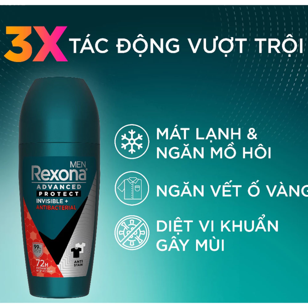 Lăn khử mùi cho nam Rexona khô thoáng Antibac 45ml