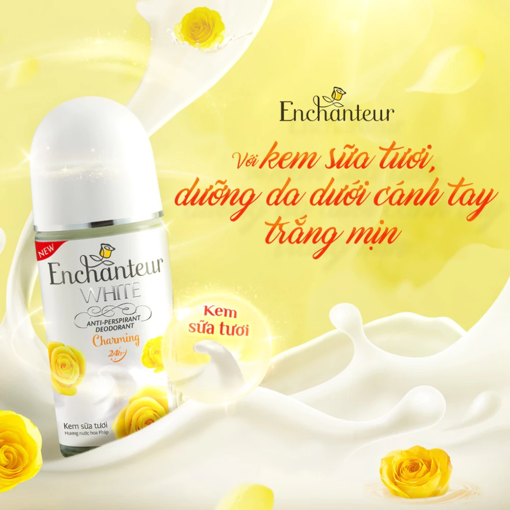 Lăn khử mùi Enchanteur sáng da Charming/Romantic/Sensation/Delightful 50ml