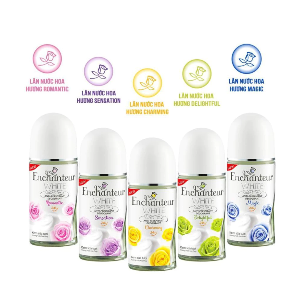 Lăn khử mùi Enchanteur sáng da Charming/Romantic/Sensation/Delightful 50ml