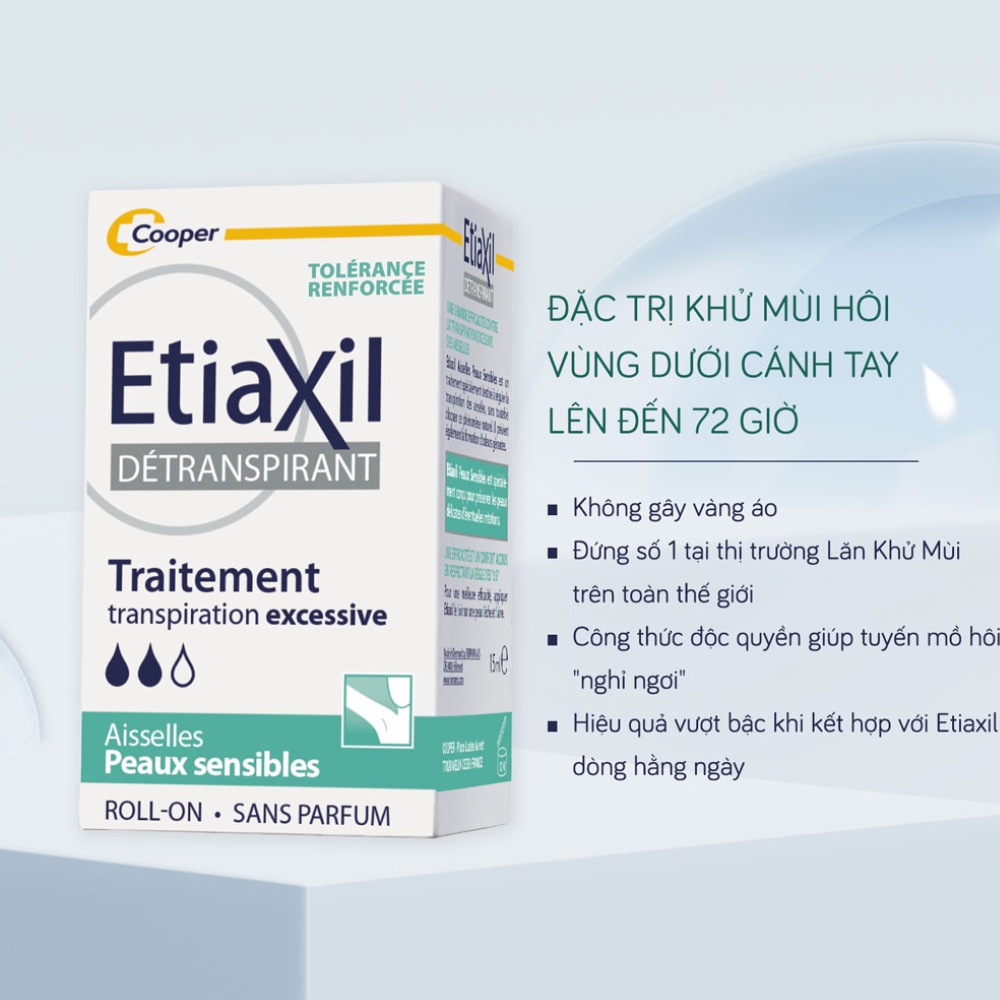 Lăn khử mùi EtiaXil nhãn xanh cho da nhạy cảm/ Nhãn đỏ dành cho da khỏe 15ml