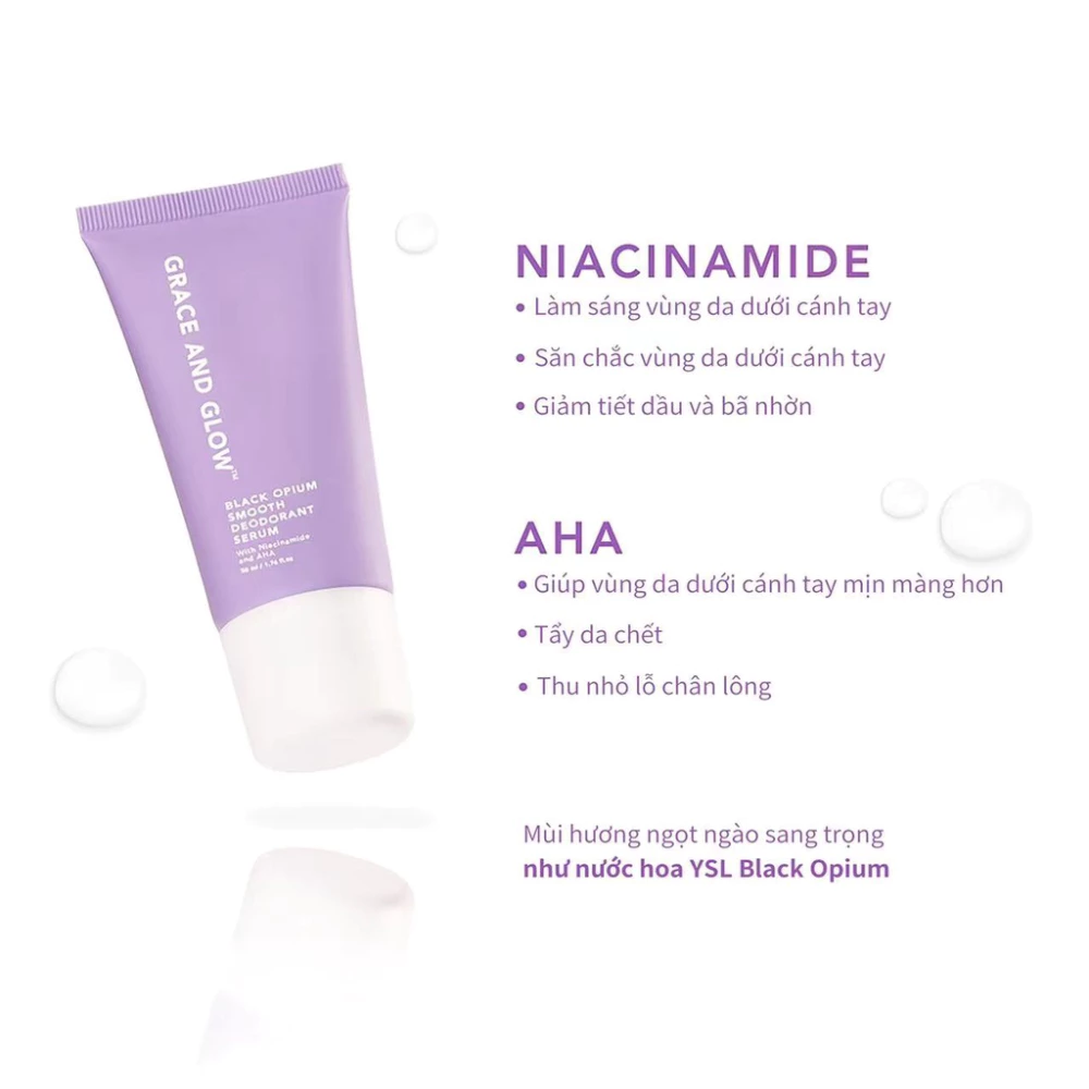 Lăn khử mùi Grace And Glow Black Opium dưỡng sáng da 50ml