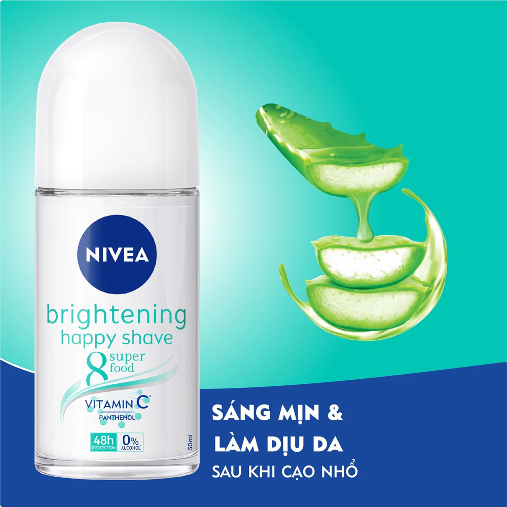 Lăn khử mùi Nivea Happy Shave sáng mịn làm dịu da 50ml