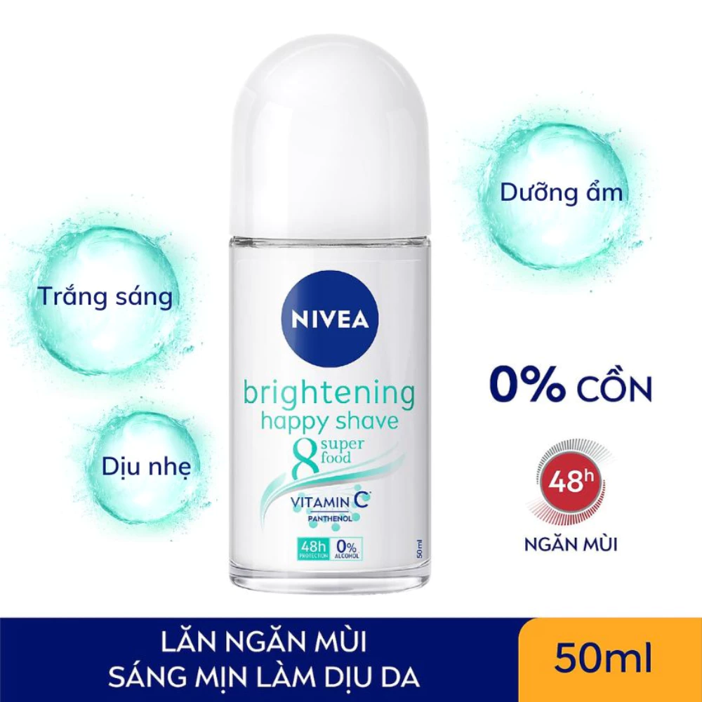 Lăn khử mùi Nivea Happy Shave sáng mịn làm dịu da 50ml
