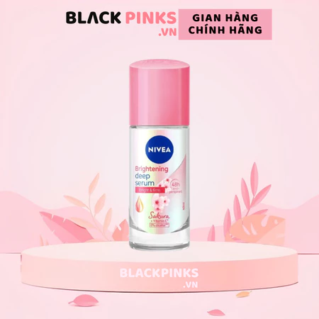 Lăn khử mùi Nivea Serum sáng mịn hương hoa hồng/Sakura 40ml