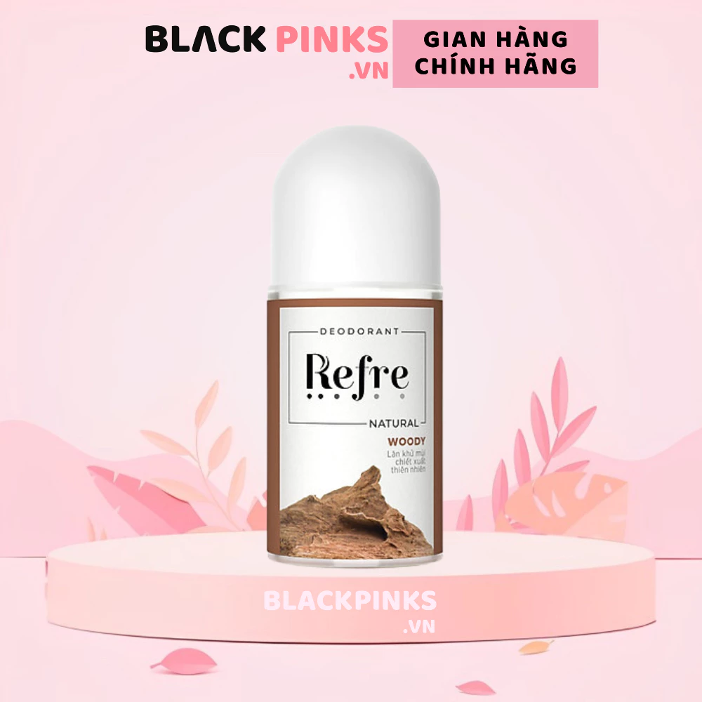 Lăn khử mùi Refre Natural hương trà xanh/Chiết xuất hương thảo/Chiết xuất hương gỗ/Hương hồng mộc lan 40ml