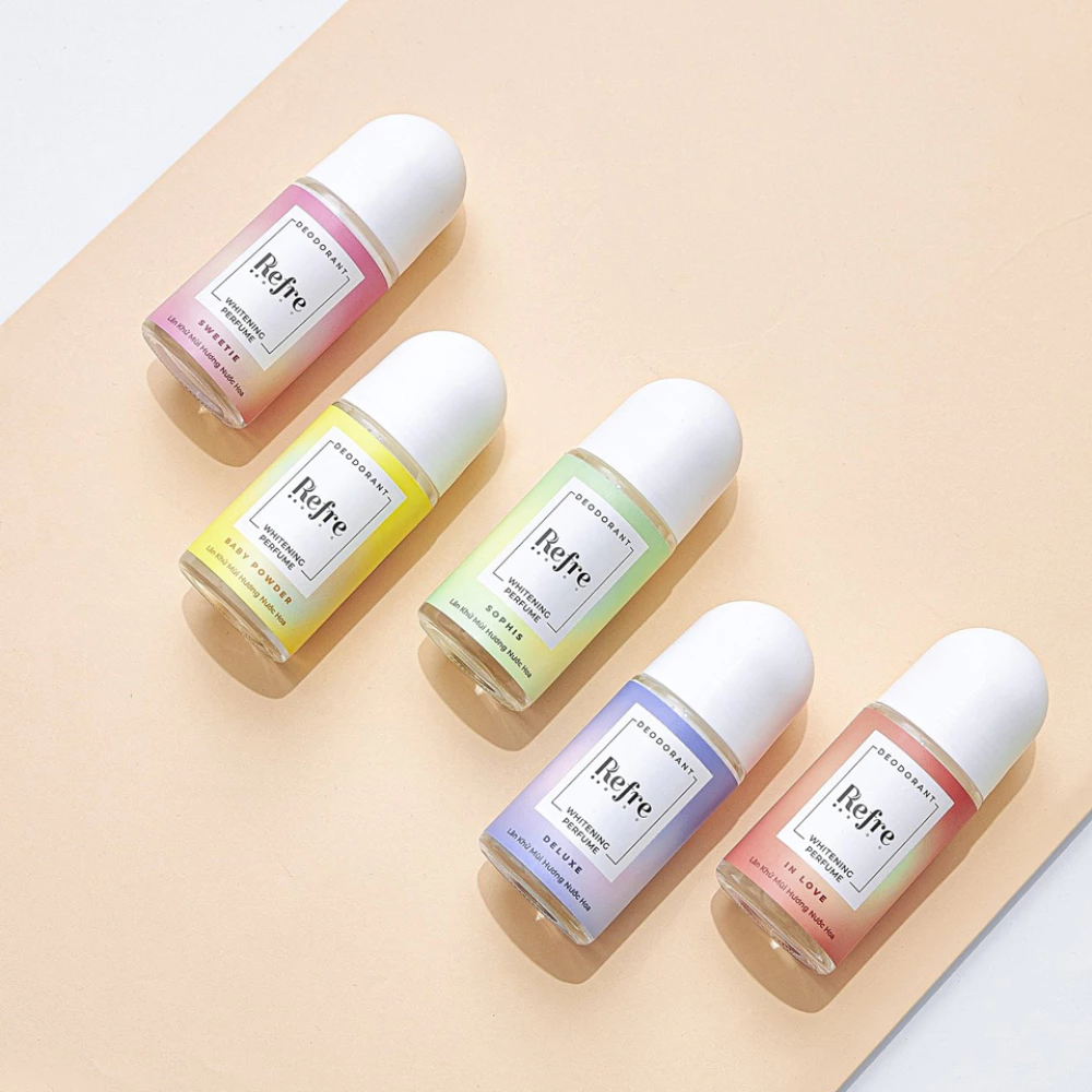 Lăn khử mùi Refre Whitening Perfume hương ngọt ngào/Thanh nhã/Phấn thơm/Sang trọng/Tình yêu 40ml