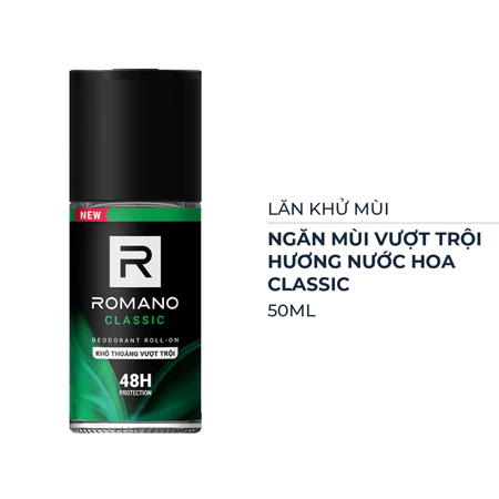 Lăn khử mùi Romano hương nước hoa Gentleman/Classic/Force/Attitude 50ml