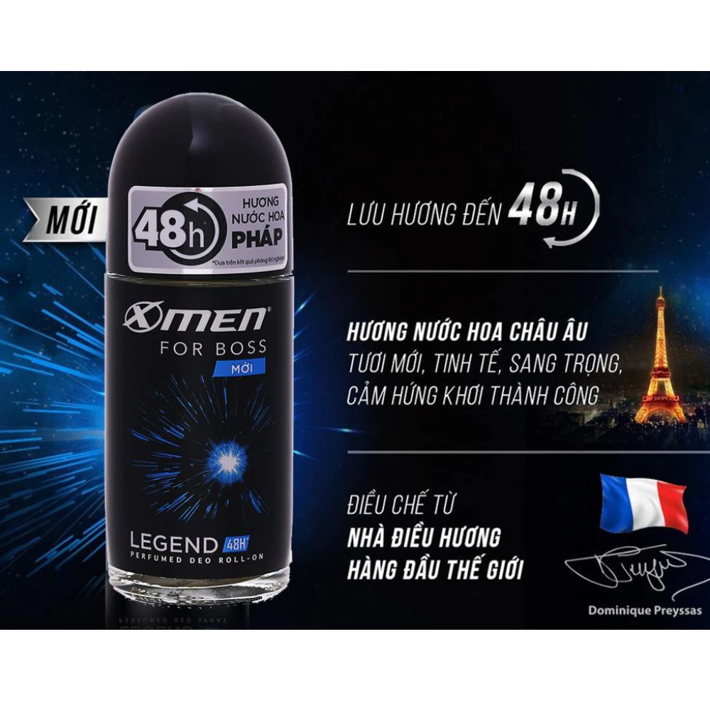 Lăn khử mùi X-Men For Boss Luxury/Intense/Motion/Legend 50ml