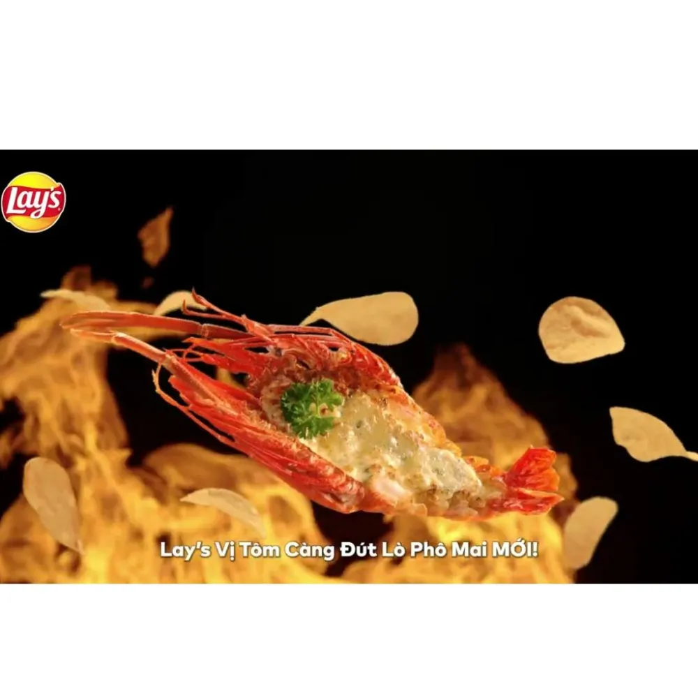 Lốc 10 gói snack khoai tây Lay's tôm càng pho mai 54g
