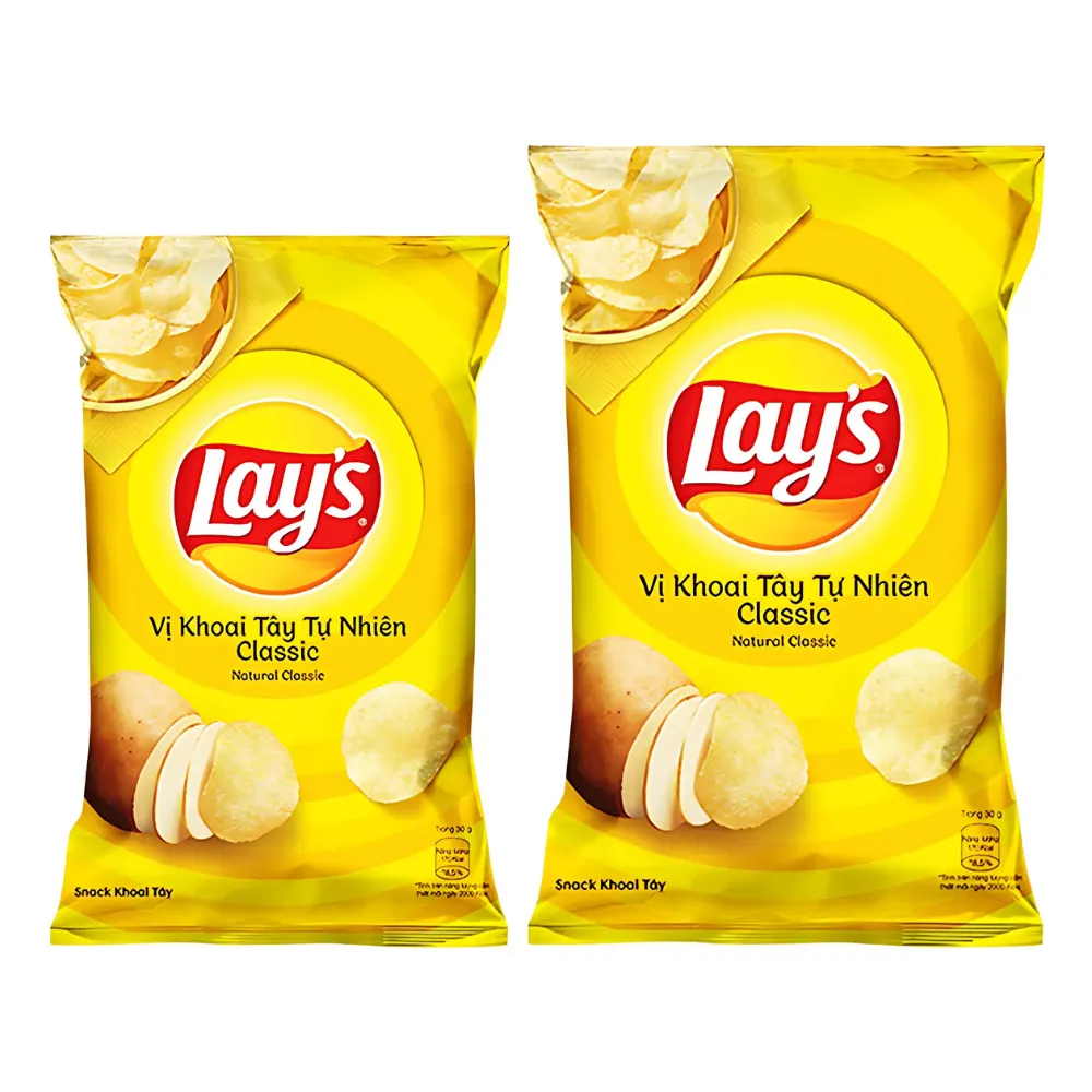 Lốc 10 gói snack khoai tây Lay's vị tự nhiên 54g