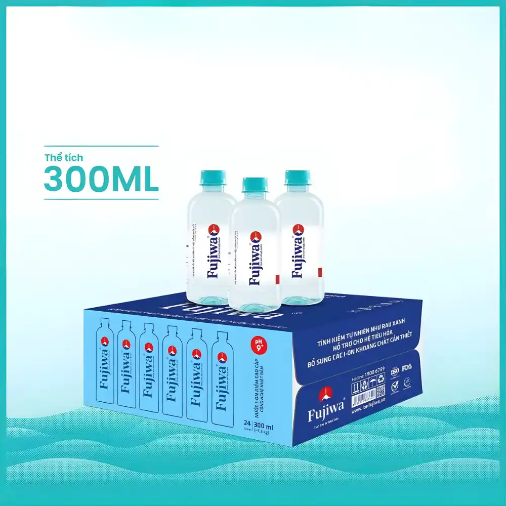 Lốc 12 chai nước ion kiềm cao cấp Fujiwa 300ml