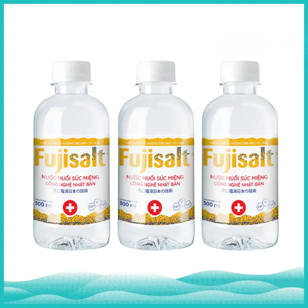 Lốc 12 chai nước muối súc miệng I-on Fujisalt 300ml