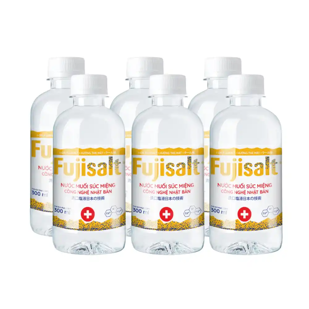 Lốc 12 chai nước muối súc miệng I-on Fujisalt 300ml