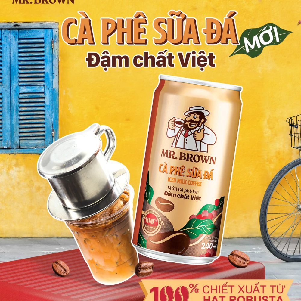Lốc 12 lon cà phê sữa đá Mr.Brown 240ml