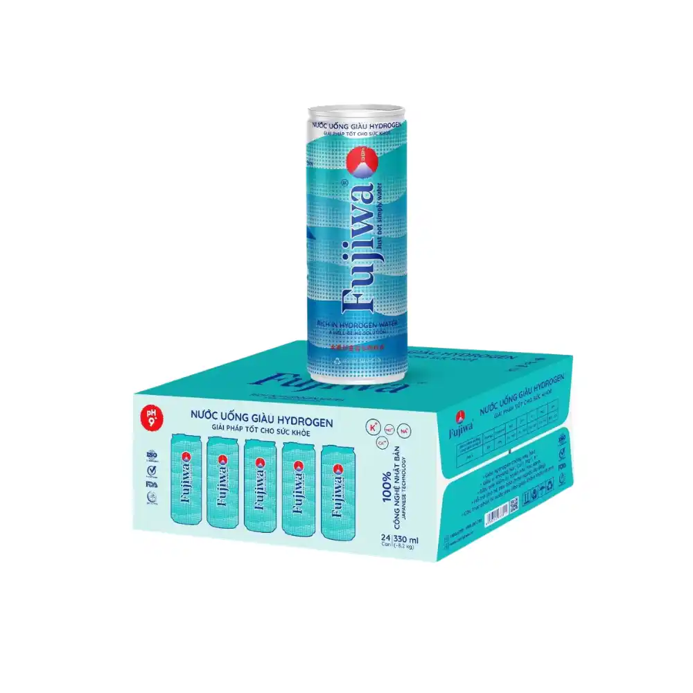 Lốc 12 lon nước giàu hydrogen Fujiwa 330ml