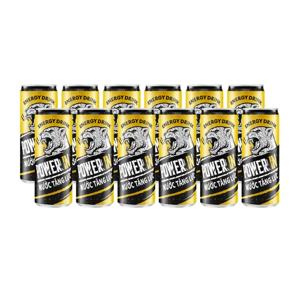 Lốc 12 lon nước tăng lực Power In 320ml