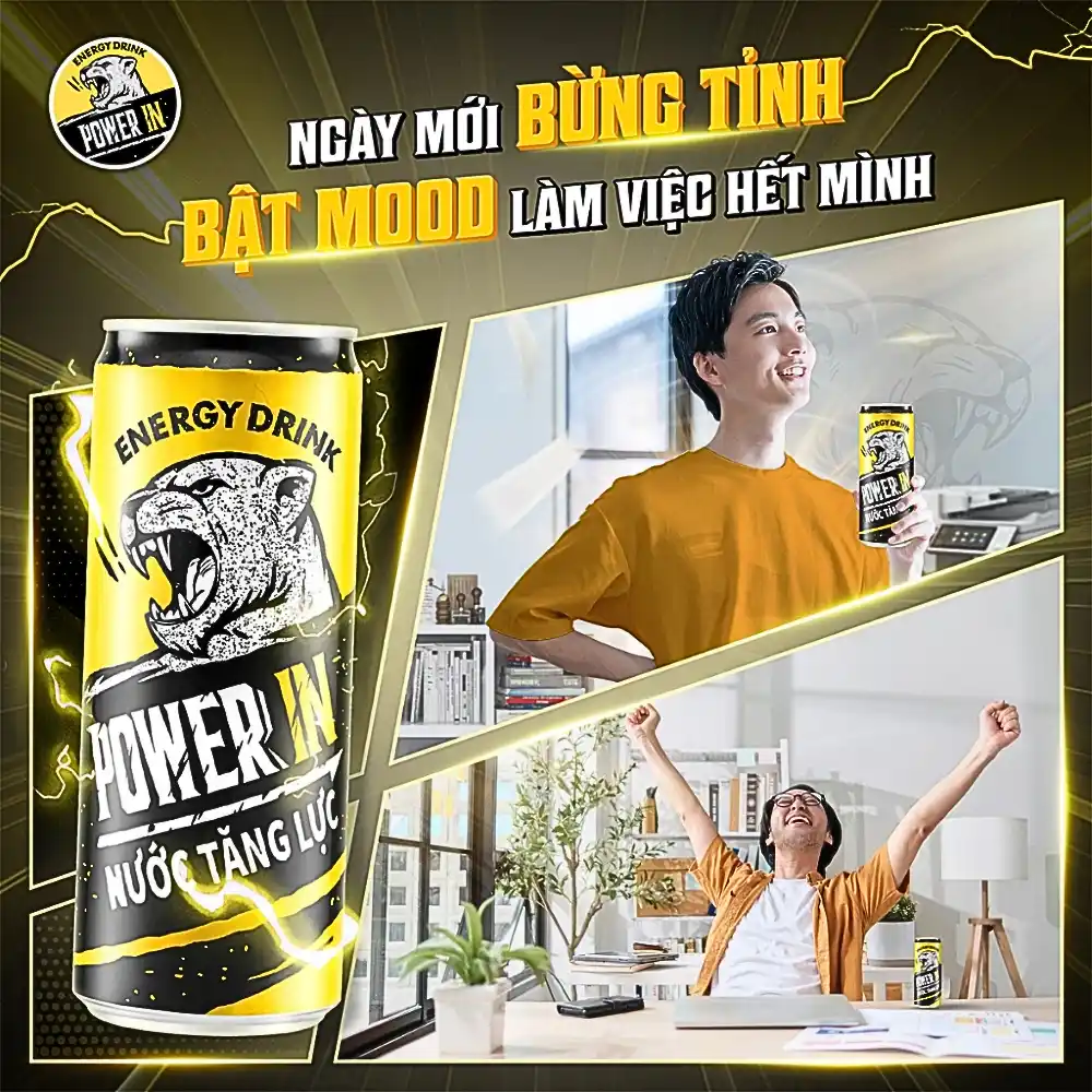 Lốc 12 lon nước tăng lực Power In 320ml