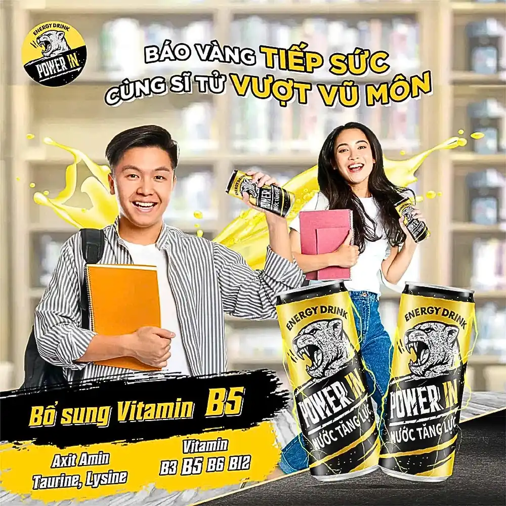 Lốc 12 lon nước tăng lực Power In 320ml